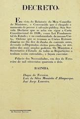 Royal Decree of 1842 reaffirming the validity of the Portuguese Constitutional Charter of 1826