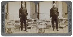 Rosendals slott castle near Stockholm, historic stereophotograph featuring King Oscar II