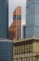 Moscow International Business Center skyline with modern skyscrapers in May 2025