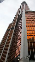 Moscow International Business Center skyscrapers with cloudy sky