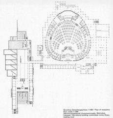 Architectural floor plan for League of Nations competition by Hannes Meyer and Hans Wittwer