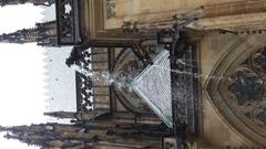Spitting gargoyle sculpture on St. Vitus Cathedral at Prague Castle