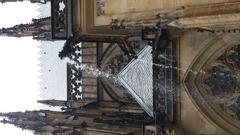 Spitting gargoyle statue at St. Vitus Cathedral in Prague Castle