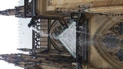 Spitting gargoyle statue at St. Vitus Cathedral in Prague, Czech Republic