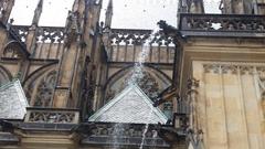 Spitting gargoyle on St. Vitus Cathedral at Prague Castle