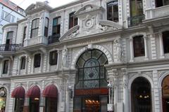 Exterior view of Çiçek Pasajı (Cité de Pera) on Istiklal Avenue in Istanbul