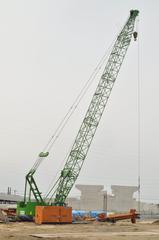 IHI crane used for construction of metropolitan central ring expressway in Satte city