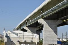Ken-O Expressway bridge under construction viewed from National Route 4