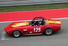 Vintage cars lined up at Circuit of The Americas in 2014
