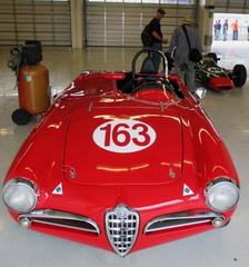 Vintage race cars lined up on the track at 2014 COTA event