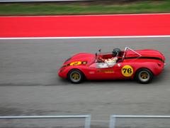 Vintage racing cars lined up on track at Circuit of the Americas in 2014