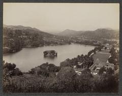 View of Kandy Lake in Ceylon circa 1875-1880