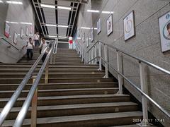 ShiPaiQiao Station exit and entrance passageway stairs at Tianhe Road 383, Guangzhou, Guangdong in October 2024
