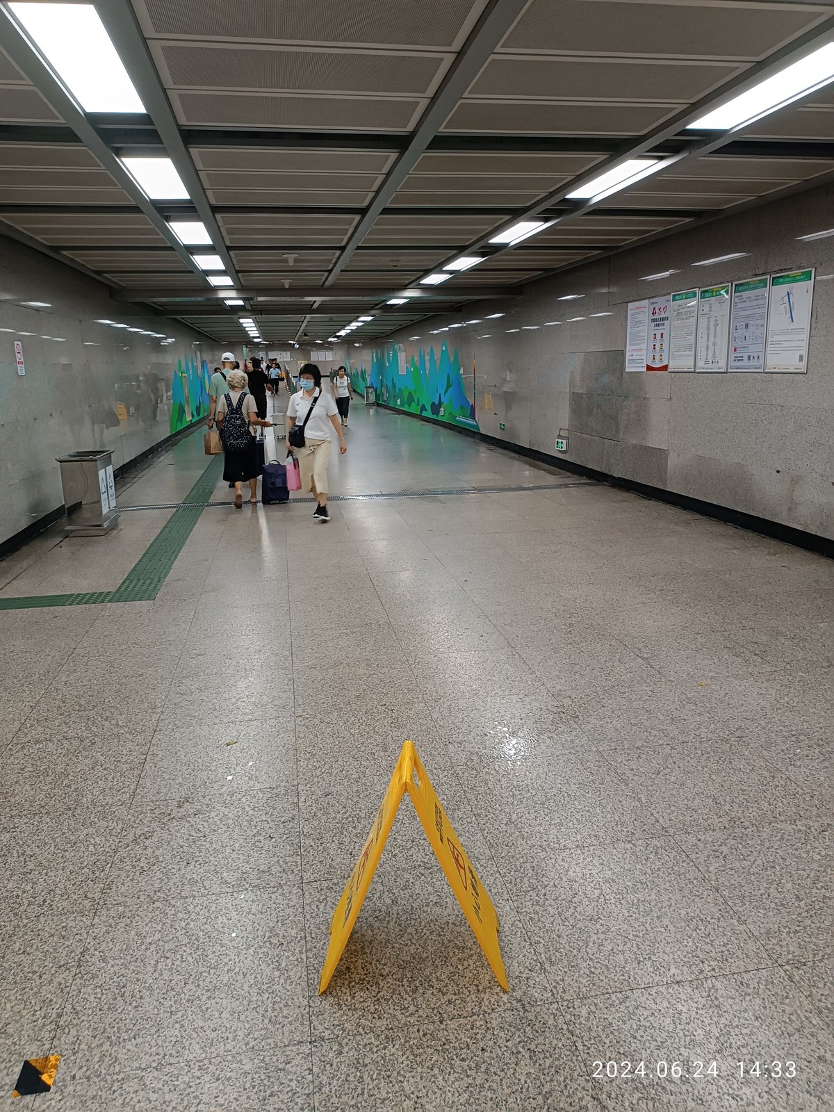 Jiefang North Road passageway at Yuexiu Park Station in Guangzhou, China, June 2024