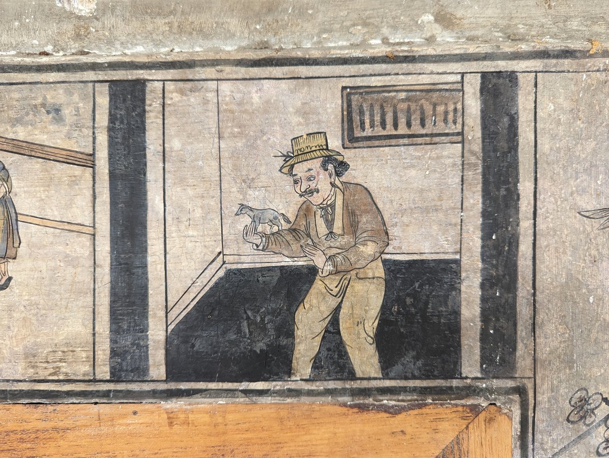 Mural drawing at Lhong Thailand renovated originally drawn in 1850