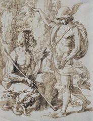 Hermes and the Traveler sepia drawing by Josef Bergler, 1803, National Literature Memorial Collection Prague