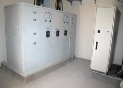 Industrial electrical switches inside Ibn Sina Army Hospital in Baghdad, Iraq