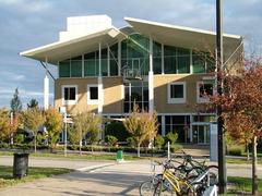 Monash University Berwick Campus entrance building with a modern architectural design under blue sky