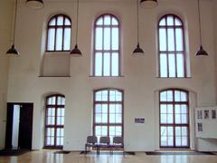 Interior of Synagoga Wysoka prayer hall in Krakow