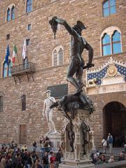 Statue of Perseus holding the head of Medusa in Loggia dei Lanzi, Florence