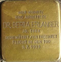 Stolperstein Dedicated To Berta Erlanger