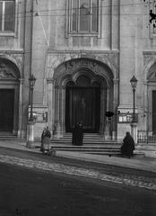 Manueline style main portal of Igreja da Madalena in Lisbon with intricate stone carvings