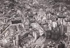 Aerial view of the São Paulo Cathedral and surrounding cityscape in São Paulo, Brazil