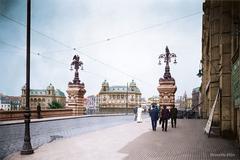 Palacetes Prates seen from Teatro São José in 1910s