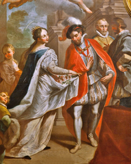 The Miracle of the Roses painting depicting St. Elizabeth of Aragon and King Denis of Portugal