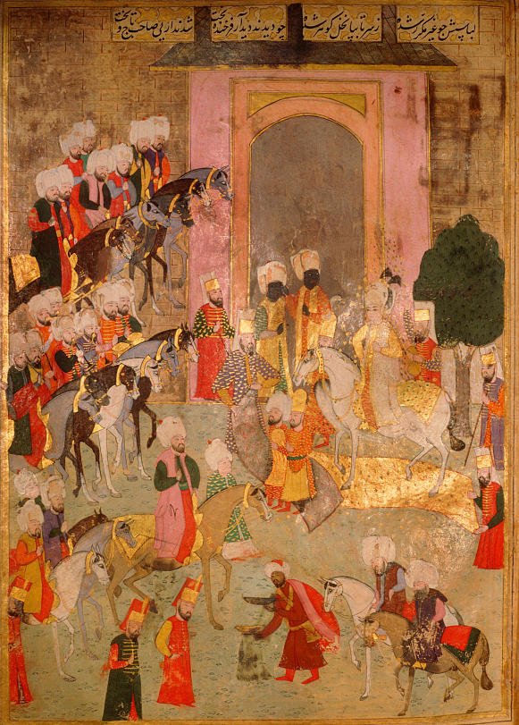 Circumcision ceremony of future Mehmed III in 1582 with a procession departing Eski Saray to Hippodrome