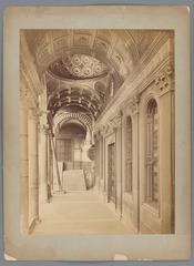 Entrance of the Pazzi Chapel in Florence, historic black and white photograph
