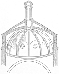 Section of vault of the Pazzi chapel showcasing Renaissance architecture details