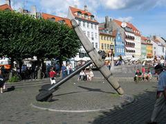 Anchor monument in Nyhavn Copenhagen commemorating Danish sailors who died in World War II