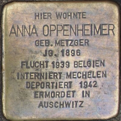 Stolperstein dedicated to Anna Oppenheimer in Mainz, Germany
