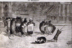 Le Baptême drawing after a fresco in Le Rat Mort restaurant, Place Pigalle, Paris