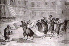 Le Mariage drawing after a fresco painted in Le Rat Mort restaurant in Place Pigalle Paris