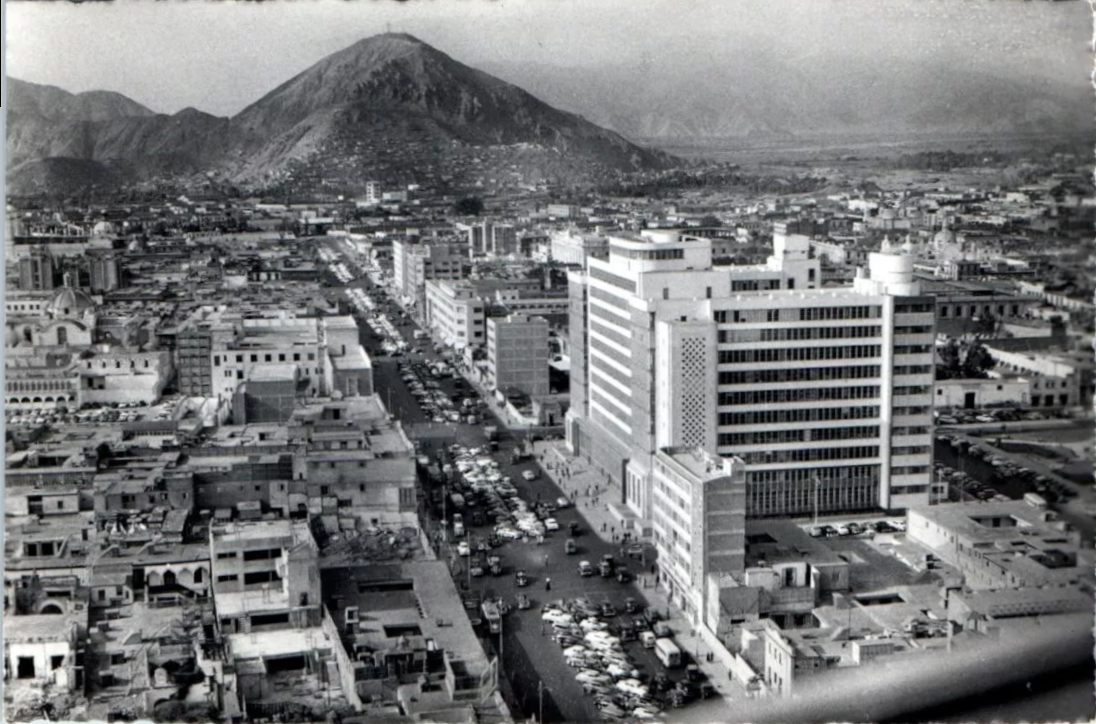 20th century postcard of Avenida Abancay in Lima, Peru