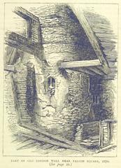 Part of Old London Wall near Falcon Square showing ancient tower ruins