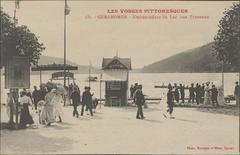 Postcard showing the boat dock at Gérardmer lake, Les Trexeaux, in the Vosges region