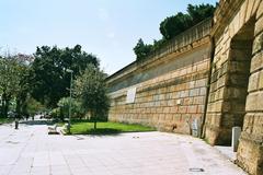 Mura delle Cattive town wall in Palermo, historic stone fortification