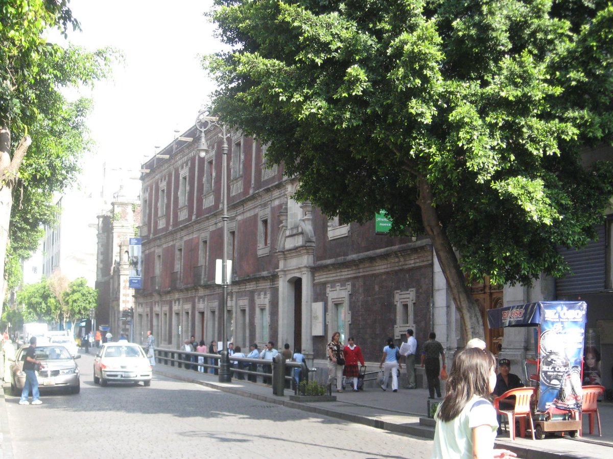 Exterior view of Museo Interactivo de Economia on Tacuba Street in Mexico City
