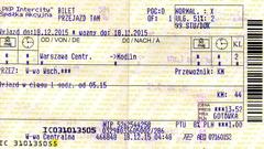 Mazovian Railways ticket from Warsaw Modlin station