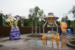 Hong Kong Disneyland entrance with castle and colorful decorations