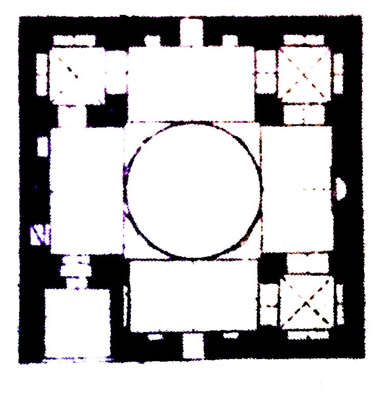 Architectural plan of Shah Abbas Mosque in Keshla, Baku, Azerbaijan