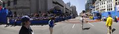 Governor Patrick congratulating runners at Boston Marathon 2008 in Copley Plaza