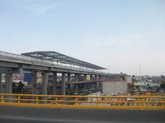 Construction of Periférico Oriente Metro Station from Periférico road