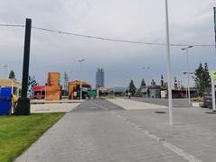 Exterior view of Nemzeti Atlétikai Központ athletics stadium in Hungary