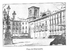 Historic Plaza de Bibarrambla in La Alhambra, Granada, 1907