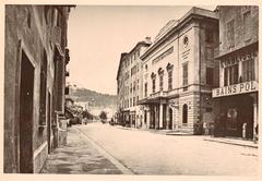 Facade of the Nice Opera House on rue St François de Paul in 1876