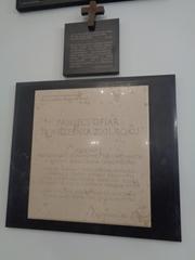 Memorial plaque for victims of September 11, 2001 attack in the presidential palace chapel